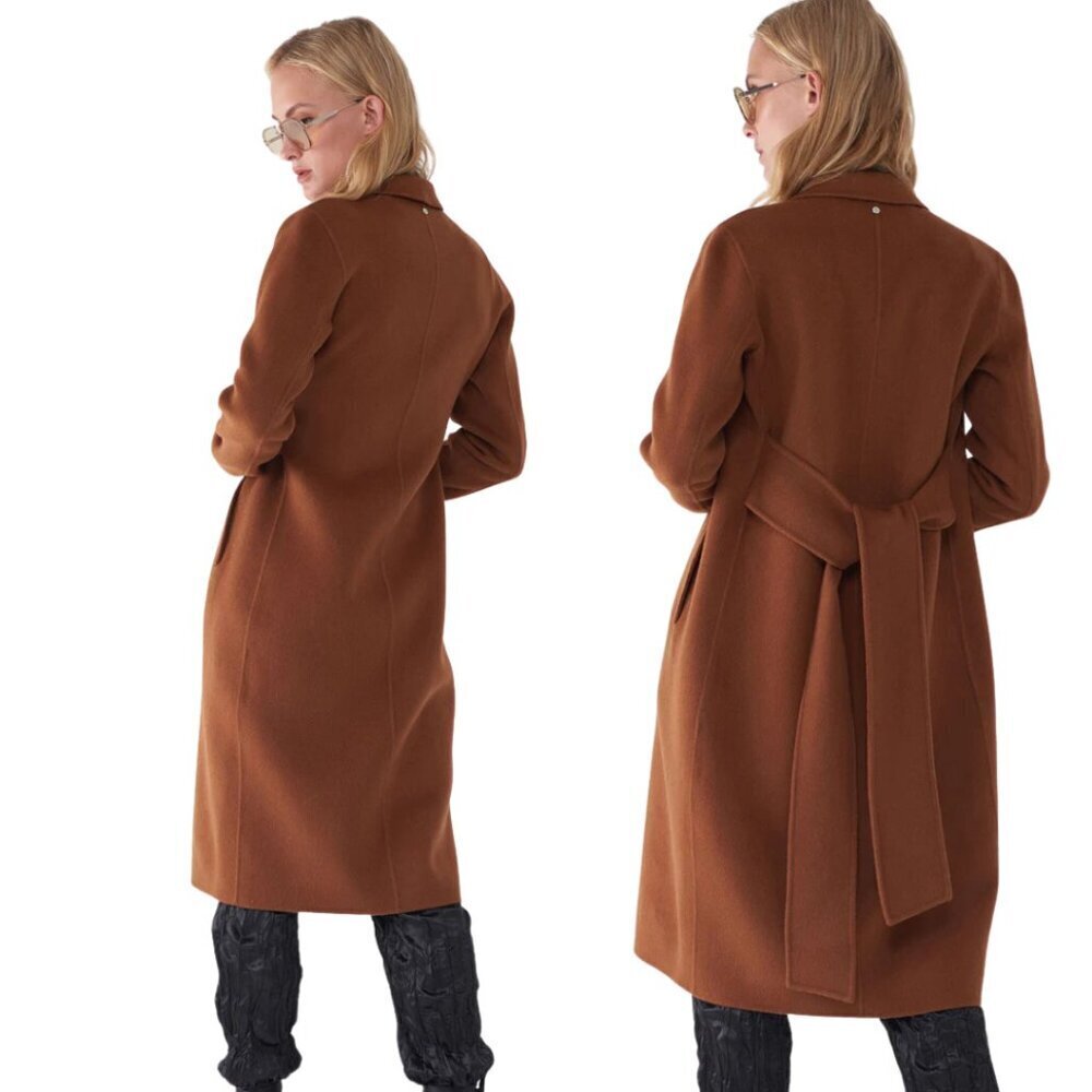 Sosken Joie Tobacco Wool Tie Front Coat 1X - Picture 6 of 8